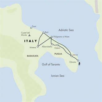 tourhub | Exodus | Puglia: Discover the Heel of Italy | Tour Map