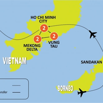 tourhub | Tweet World Travel | Malaysia & Vietnam Escorted Battlefield Tour | Tour Map