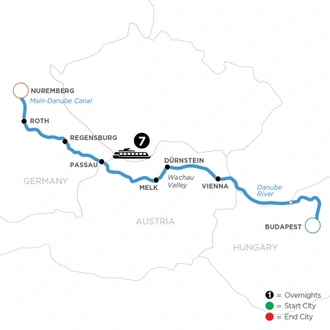 tourhub | Avalon Waterways | The Blue Danube Discovery (Illumination) | Tour Map