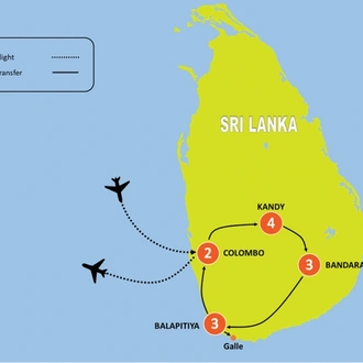 tourhub | Tweet World Travel | Wellness Tour: Yoga Retreats In Sri Lanka | Tour Map