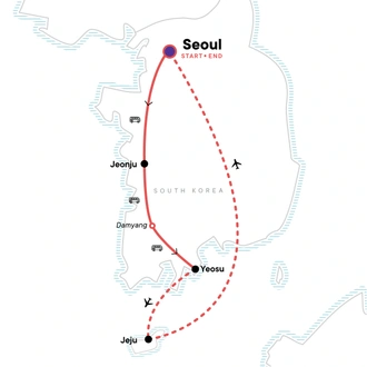 tourhub | G Adventures | South Korea Explorer | Tour Map