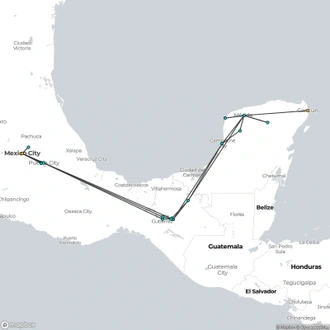 tourhub | Destination Services Mexico | Aztecs & Mayas | Tour Map