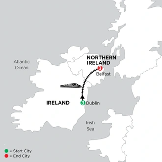tourhub | Globus | Independent Dublin & Belfast City Stay | Tour Map