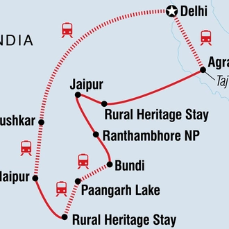 tourhub | Intrepid Travel | Classic Rajasthan | Tour Map