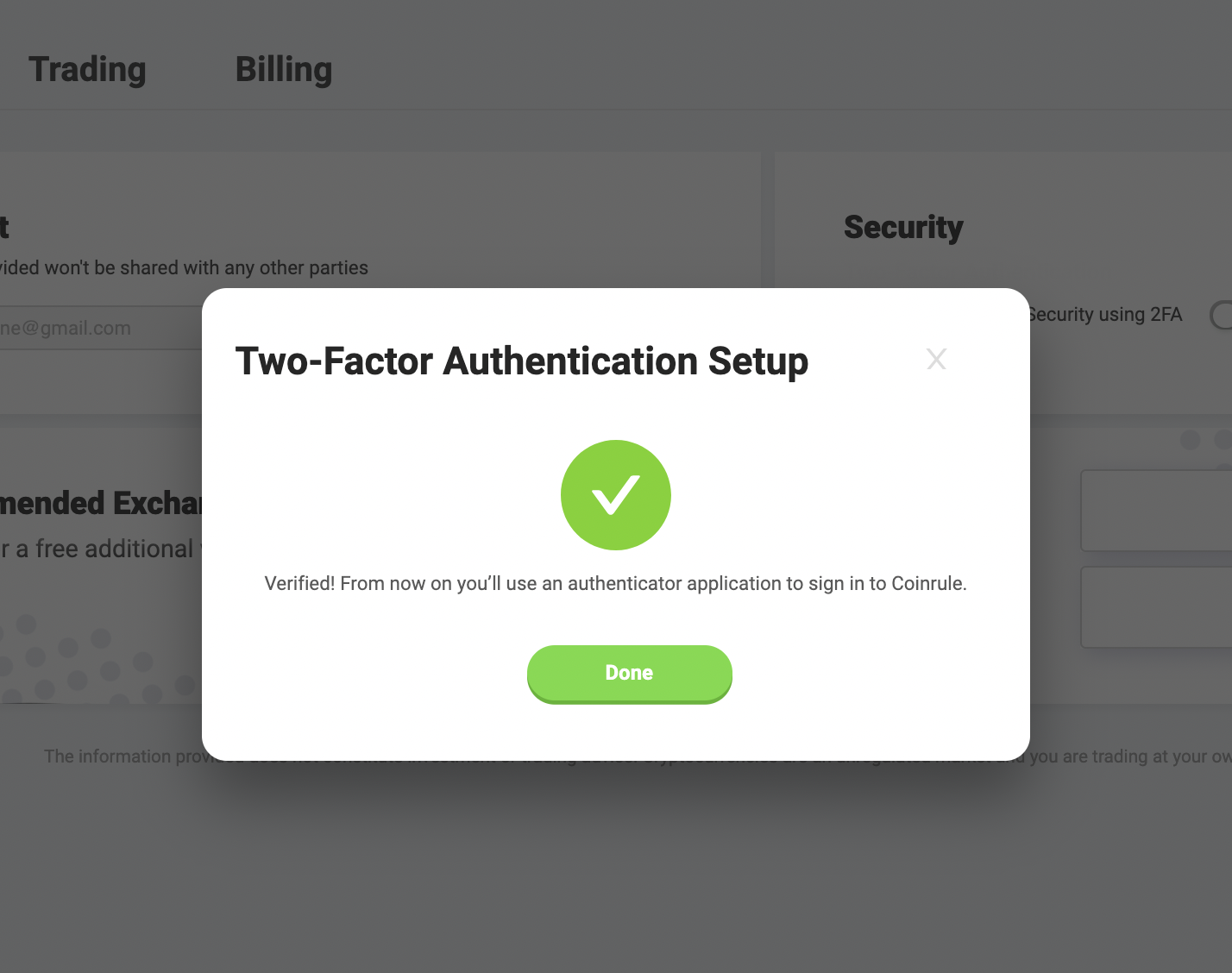 two-factor authenticator enabled