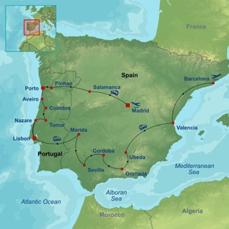 tourhub | Indus Travels | Amazing Spain and Portugal | Tour Map