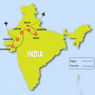 tourhub | Tweet World Travel | Fort & Palace Of Rajasthan | Tour Map