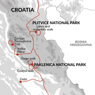 tourhub | Explore! | Walks and Coastal Towns of Croatia | Tour Map
