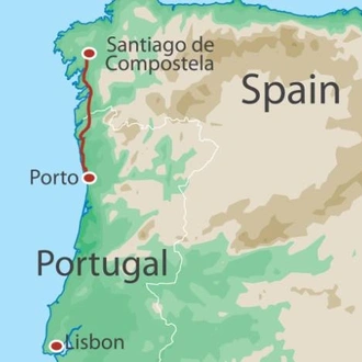 tourhub | UTracks | Portuguese Way Cycle - Coast and Camino | Tour Map