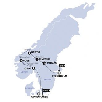 tourhub | Contiki | Scandinavia | Summer | 2026 | Tour Map