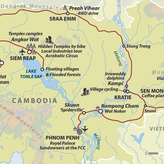 tourhub | Wild Frontiers | Cambodia Explorer | Tour Map