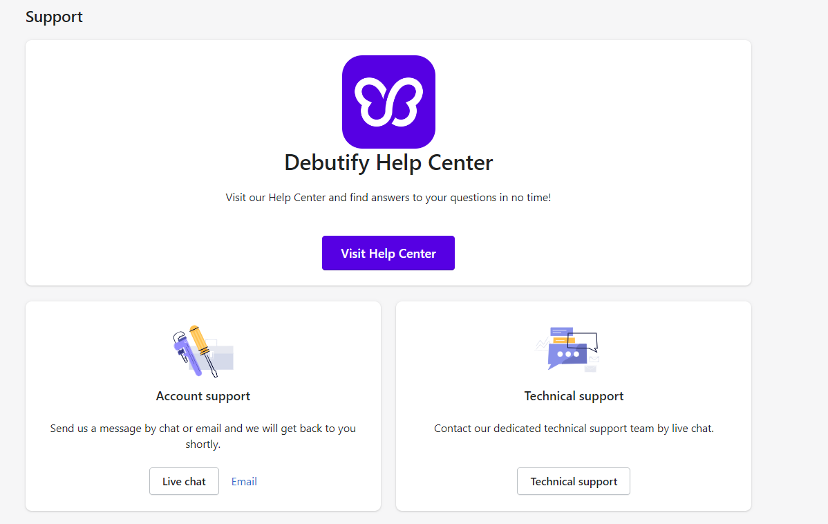 debutify help center