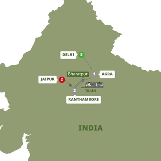 tourhub | Trafalgar | Golden Triangle and the Tigers of Ranthambore | Tour Map