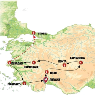 tourhub | Europamundo | Turkish Ring | Tour Map