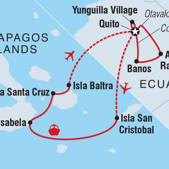 tourhub | Intrepid Travel | Ecuador Highlands & Galapagos  | Tour Map