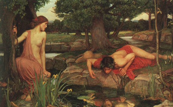 Le mythe de Narcisse et de la nymphe Echo.