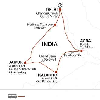 tourhub | Explore! | India's Golden Triangle | Tour Map
