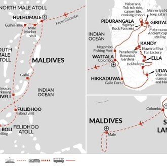 tourhub | Explore! | Family Sri Lanka and Maldives Adventure | Tour Map