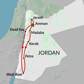 tourhub | Encounters Travel | Jordan Express Tour | Tour Map