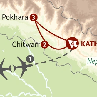 tourhub | Titan Travel | Classic Nepal Tour | Tour Map