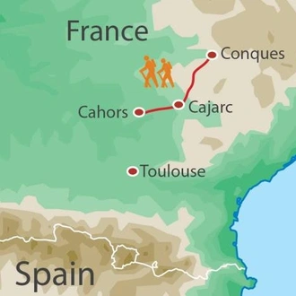 tourhub | UTracks | The Way of St James - Conques to Cahors | Tour Map
