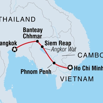 tourhub | Intrepid Travel | Essential Cambodia | Tour Map