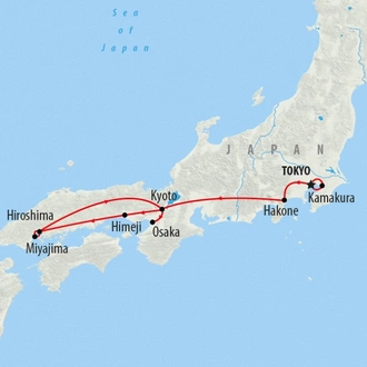 tourhub | On The Go Tours | Land of the Samurai - 12 days | Tour Map