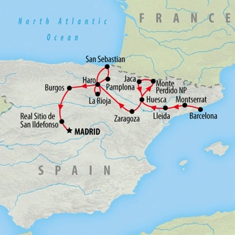 tourhub | On The Go Tours | Northern Spain Express - 6 days | Tour Map