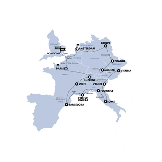 tourhub | Contiki | European Escapade | Plus | Start London | Winter 2025/2026 | Tour Map