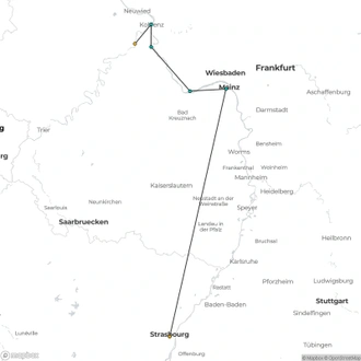 tourhub | CroisiEurope Cruises | The Rhine and Moselle Rivers (port-to-port cruise) | Tour Map