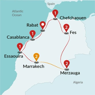 tourhub | Travel Talk Tours | Exotic Morocco | Tour Map