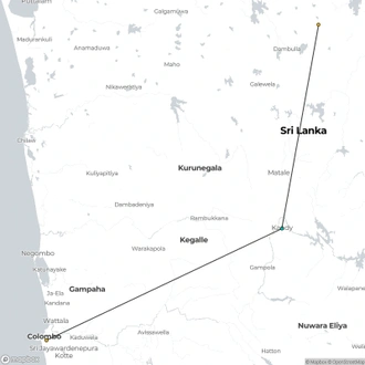 tourhub | Ceylon Travel Dream | 03 Day Exprience in Sri Lanka | Tour Map