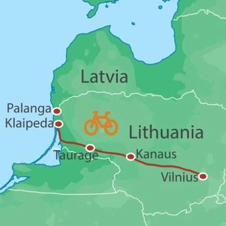 tourhub | UTracks | Vilnius to the Coast Cycle | Tour Map