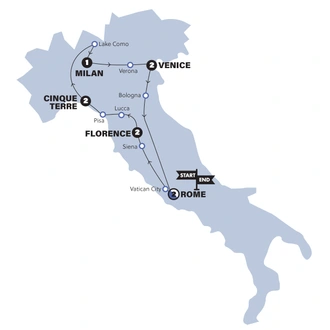 tourhub | Contiki | Italian Espresso | Winter | 24/25 | Tour Map