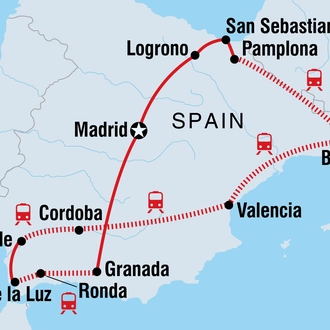 tourhub | Intrepid Travel | Classic Spain | Tour Map