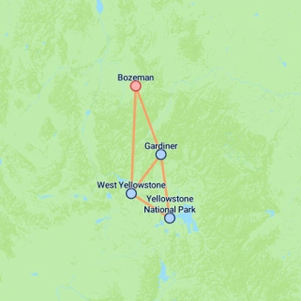 tourhub | On The Go Tours | Yellowstone in Winter - 6 days  | Tour Map