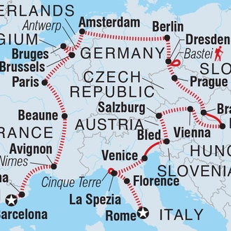 tourhub | Intrepid Travel | Europe Explorer | Tour Map