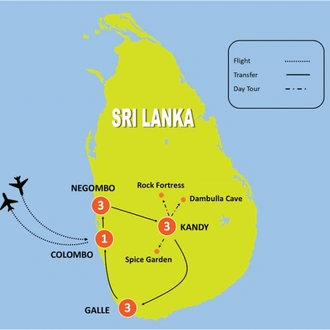 tourhub | Tweet World Travel | 11 Day Luxury Wellness And Yoga Tour In Sri Lanka | Tour Map