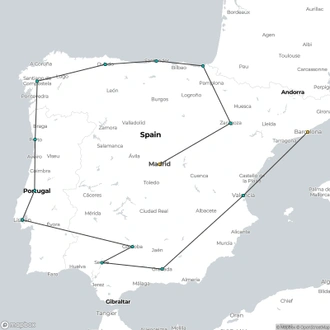 tourhub | Julia Travel | 22-Days Madid & Iberian Tour | Tour Map