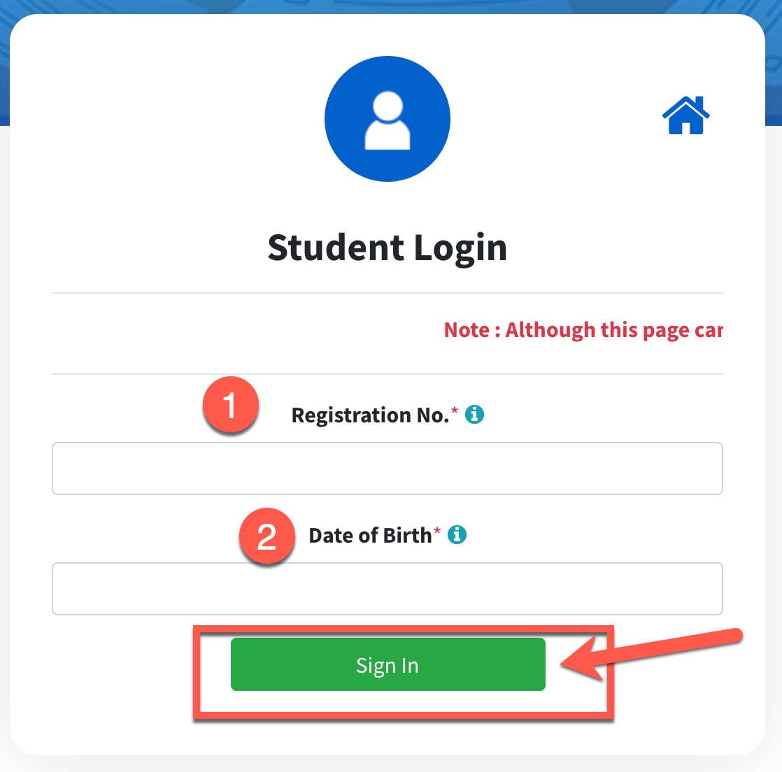 Enter Your Student Login Credentials