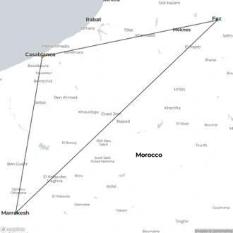 tourhub | Today Voyages | Imperial Cities of Morocco from Casablanca 8 Days, Private tour | Tour Map