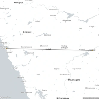 tourhub | Agora Voyages | Goa to Hampi Extension Tour | Tour Map