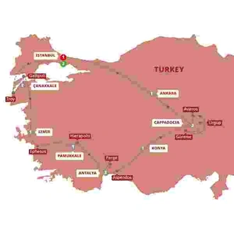 tourhub | Trafalgar | Best of Turkey with Anzac Day | Tour Map