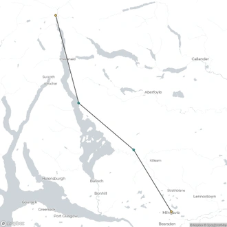 tourhub | The Natural Adventure | West Highland Way, Milngavie to Inverarnan | Tour Map