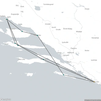 tourhub | Riviera Travel | Dubrovnik, Split and Jewels of the Dalmatian Coast Yacht Cruise On the MV Corona - MV Corona | Tour Map