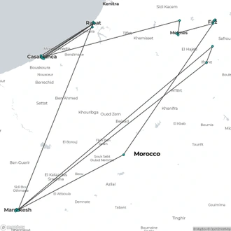 tourhub | Today Voyages | Imperial cities from Marrakesh XM24-02 | Tour Map