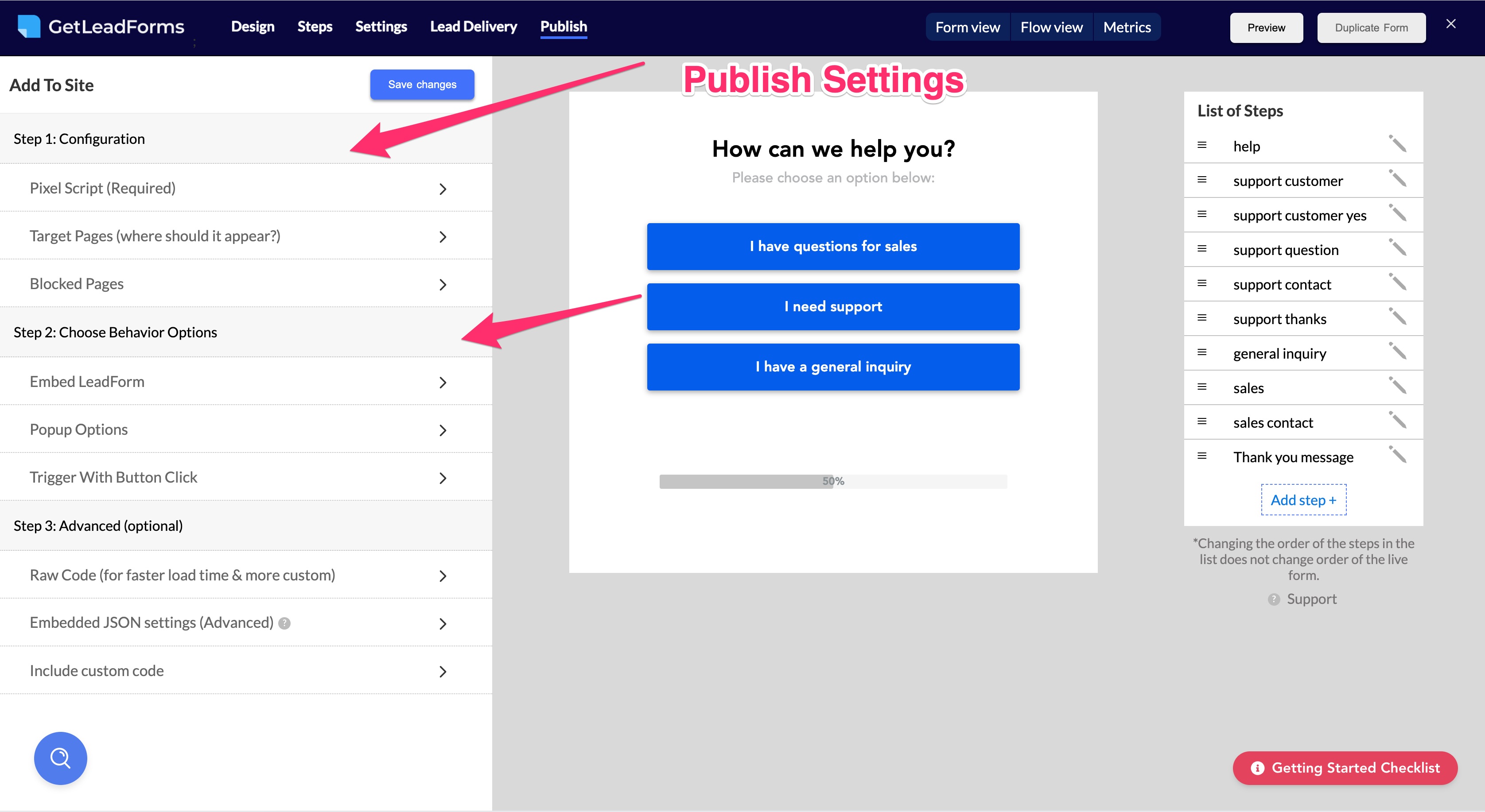 add the multi step form to your website