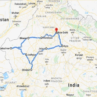 tourhub | UncleSam Holidays | Best Of Rajasthan | Tour Map
