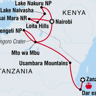 tourhub | Intrepid Travel | Best of East Africa | Tour Map