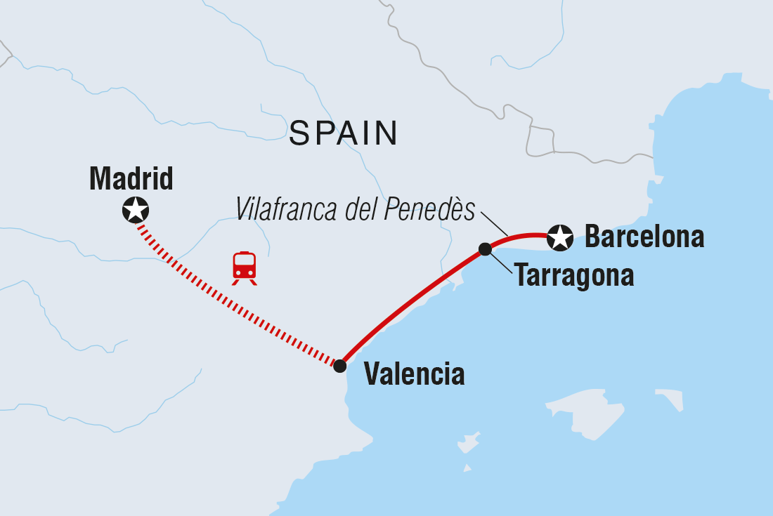 tourhub | Intrepid Travel | Classic Barcelona to Madrid | Tour Map